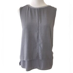Ann Taylor LOFT top small sleeveless geometric blue